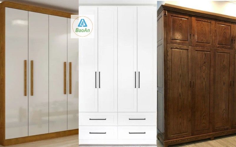 Các mẫu tủ quần áo gỗ công nghiệp 4 cánh thịnh hành