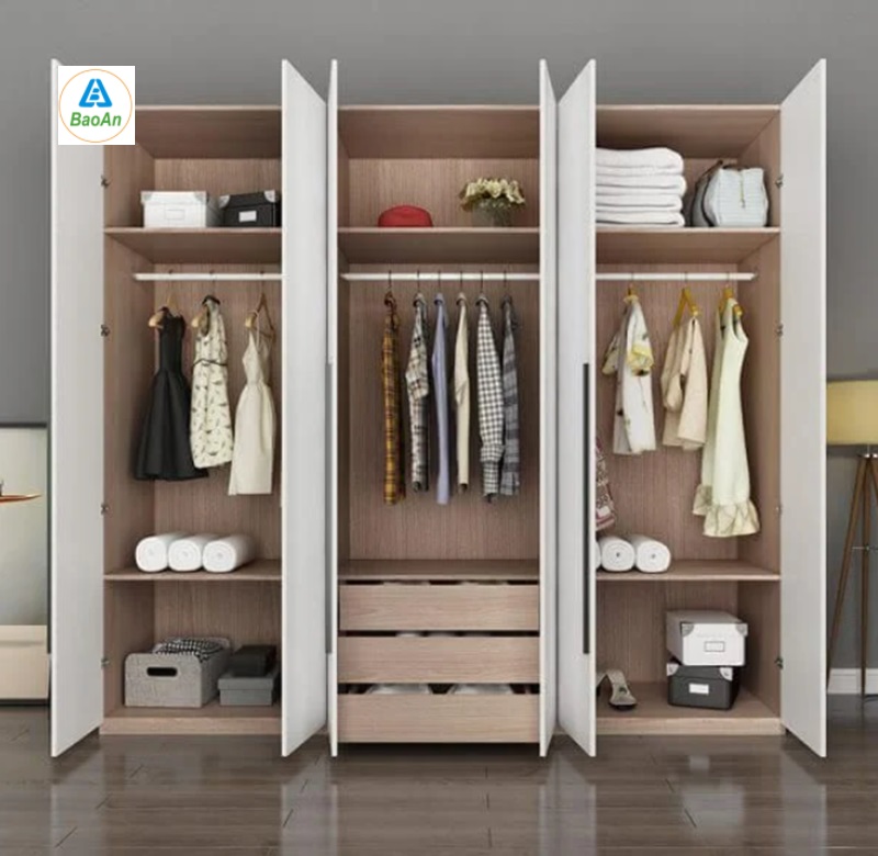 Thi công tủ quần áo trẻ em gỗ công nghiệp