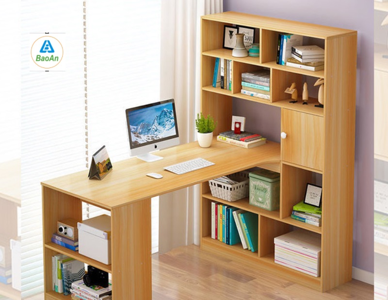 Thi công tủ sách trẻ em kết hợp bàn học