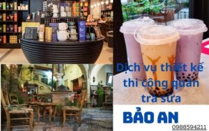 thiết kế thi công quán trà sữa