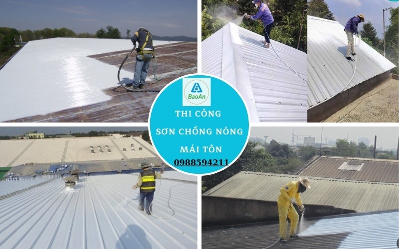 Thi công sơn chống nóng mái tôn