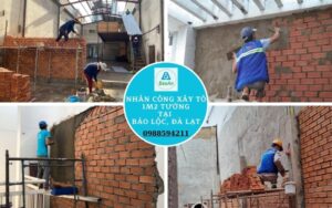 nhân công xây tô 1m2 tường
