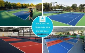thi công sơn sân pickleball