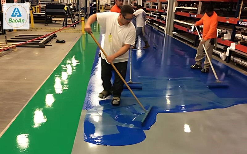 Quy trình thi công sơn epoxy nền nhà xưởng