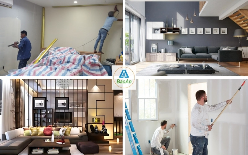 Quy trình thi công sơn sửa tân trang phòng khách