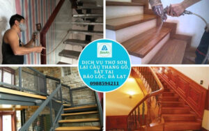 Dịch vụ thợ sơn lại cầu thang gỗ, sắt