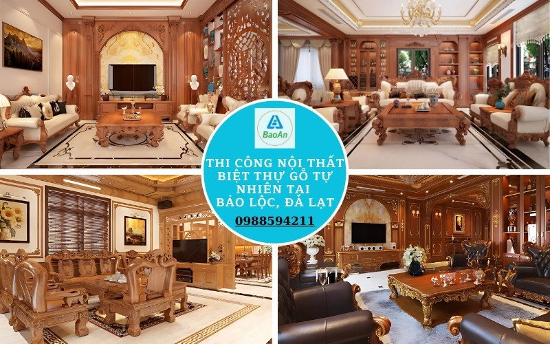 thi công nội thất biệt thự gỗ tự nhiên